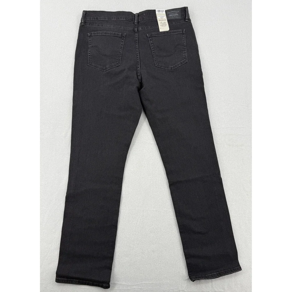 Levi Strauss Signature Gold Mid Rise Straight Jeans Dark Gray 14M W32 x L32